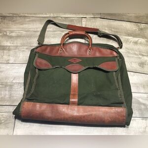 Diamond Bluff Battenkill Leather Duffel Travel Garment Clothing Bag Vintage USA